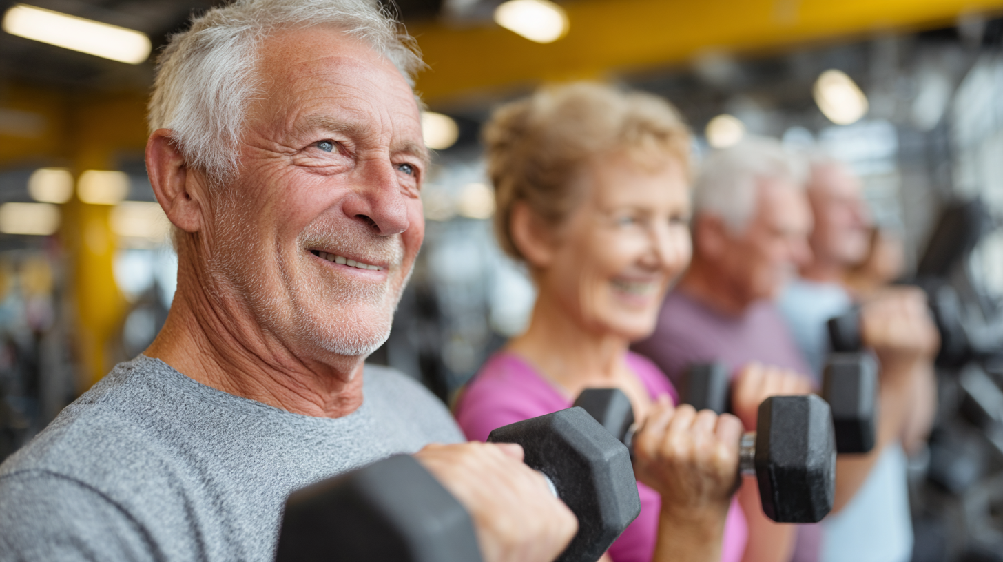 Групове заняття фітнесом для старших людей